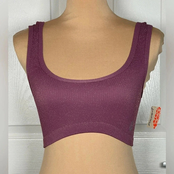 Free‎ People Movement Plum Crop Top New - Picture 3 of 8